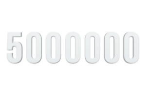 5000000 subscribers celebration greeting Number with minimal design png