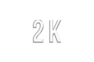 2 k subscribers celebration greeting Number with silver design png