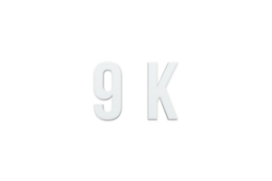 9 k subscribers celebration greeting Number with minimal design png