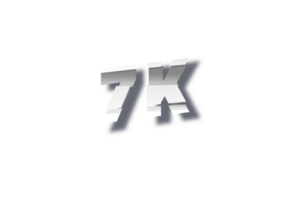 7 K iscritti celebrazione saluto numero con taglio design png