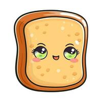 Cute funny toast. Vector hand drawn cartoon kawaii character illustration icon. Isolated on white background. Sliced toast bread character concept