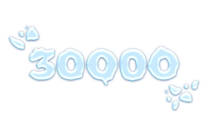 30000 subscribers celebration greeting Number with water design png