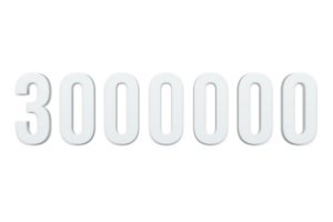 3000000 subscribers celebration greeting Number with minimal design png