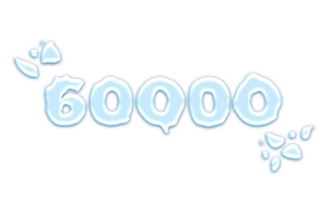 60000 iscritti celebrazione saluto numero con acqua design png