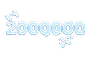 2000000 subscribers celebration greeting Number with water design png