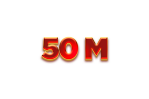 50 miljon prenumeranter firande hälsning siffra med fruktig design png