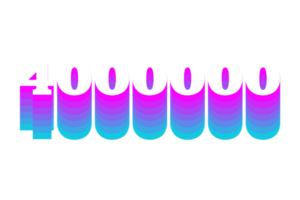 4000000 iscritti celebrazione saluto numero con Multi colore design png