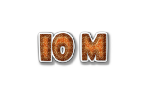 10 million subscribers celebration greeting Number with burger design png