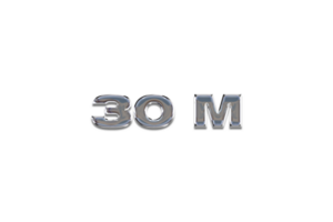 30 million subscribers celebration greeting Number with chrome design png