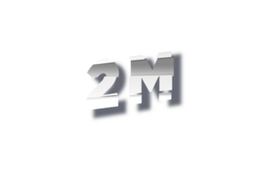 2 million subscribers celebration greeting Number with cutting design png