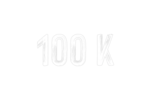 100 k subscribers celebration greeting Number with chalk design png