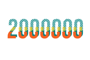 2000000 subscribers celebration greeting Number with strips design png