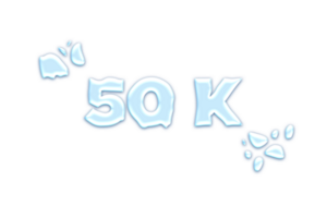 50 k subscribers celebration greeting Number with water design png