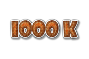 1000 k subscribers celebration greeting Number with burger design png