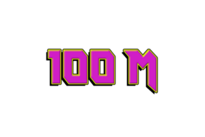 100 million subscribers celebration greeting Number with game design png