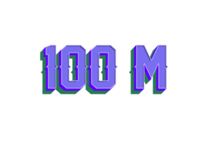 100 million subscribers celebration greeting Number with vintage design png