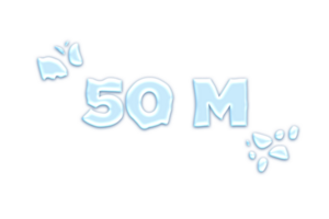 50 million subscribers celebration greeting Number with water design png