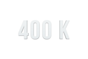 400 k subscribers celebration greeting Number with minimal design png