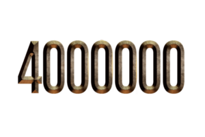 4000000 subscribers celebration greeting Number with historical design png