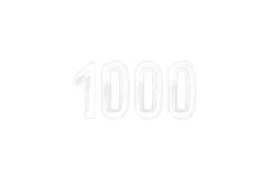 1000 suscriptores celebracion saludo número con tiza diseño png