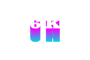 6 k subscribers celebration greeting Number with multi color design png