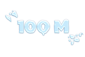 100 milioni iscritti celebrazione saluto numero con acqua design png