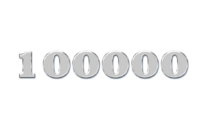 100000 subscribers celebration greeting Number with glass design png