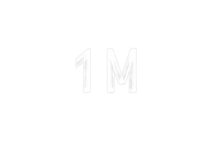 1 million subscribers celebration greeting Number with chalk  design png