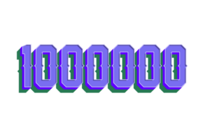 1000000 subscribers celebration greeting Number with vintage design png