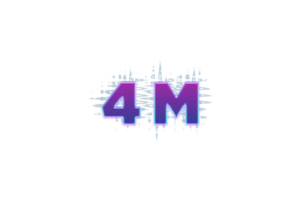 4 million subscribers celebration greeting Number with purple glowing design png