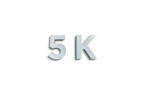 5 k subscribers celebration greeting Number with steel design png