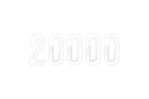 20000 subscribers celebration greeting Number with chalk design png