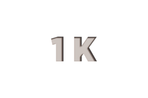 1 k subscribers celebration greeting Number with marble engraved design png