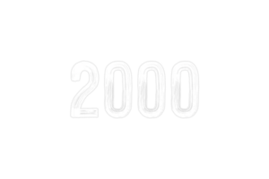 2000 suscriptores celebracion saludo número con tiza diseño png