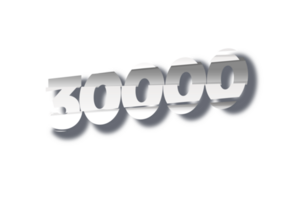 30000 iscritti celebrazione saluto numero con taglio design png