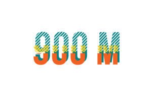 900 million subscribers celebration greeting Number with strips design png