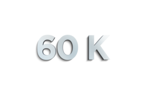 60 K iscritti celebrazione saluto numero con acciaio design png