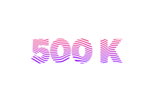 500 k subscribers celebration greeting Number with waves design png