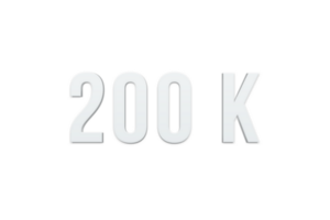 200 k subscribers celebration greeting Number with minimal design png