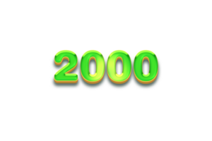 2000 subscribers celebration greeting Number with candy design png