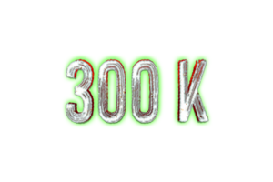 300 k subscribers celebration greeting Number with horror design png