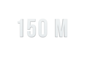 150 million subscribers celebration greeting Number with minimal design png