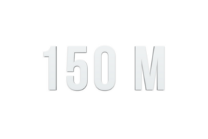 150 million les abonnés fête salutation nombre avec minimal conception png