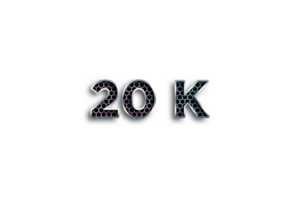 20 k subscribers celebration greeting Number with net design png
