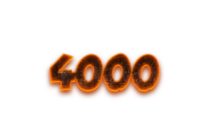 4000 iscritti celebrazione saluto numero con carbone design png