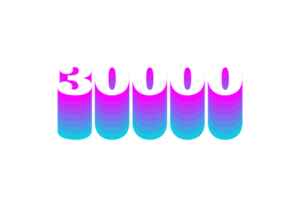 30000 iscritti celebrazione saluto numero con Multi colore design png