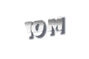 10 million subscribers celebration greeting Number with cutting design png