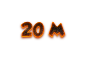 20 million subscribers celebration greeting Number with coal design png