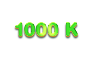 1000 k subscribers celebration greeting Number with candy design png
