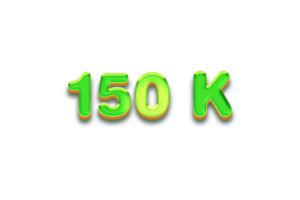 150 k subscribers celebration greeting Number with candy design png